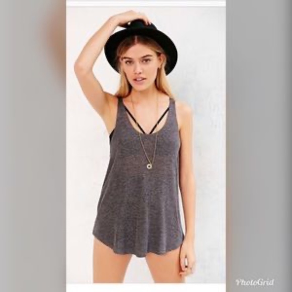 Urban Outfitters Project Social T Gray Racerback Knit Tank - Picture 2 of 12